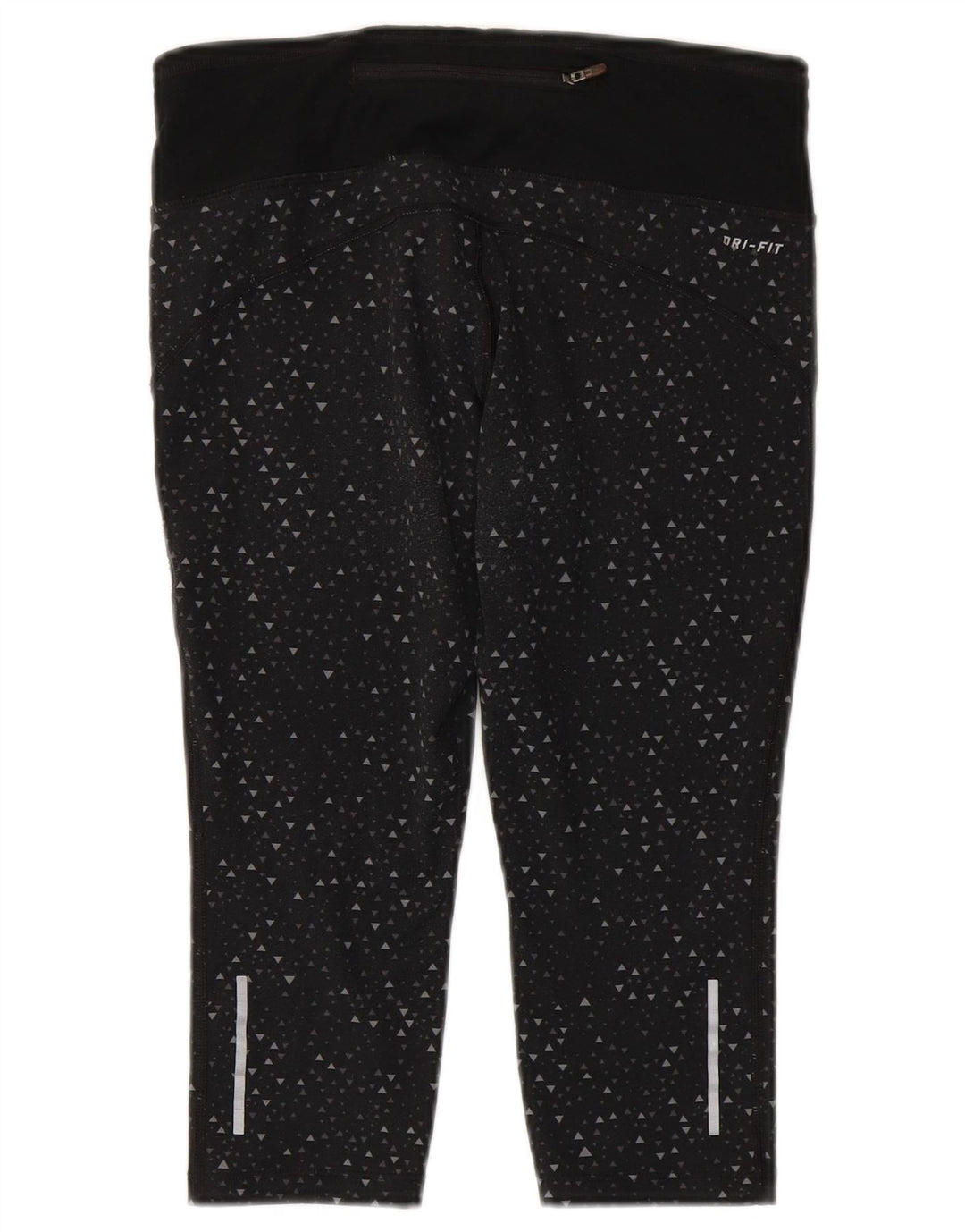 Damskie legginsy Nike Dri Fit Capri UK 10, mały, czarny, geometryczny poliester