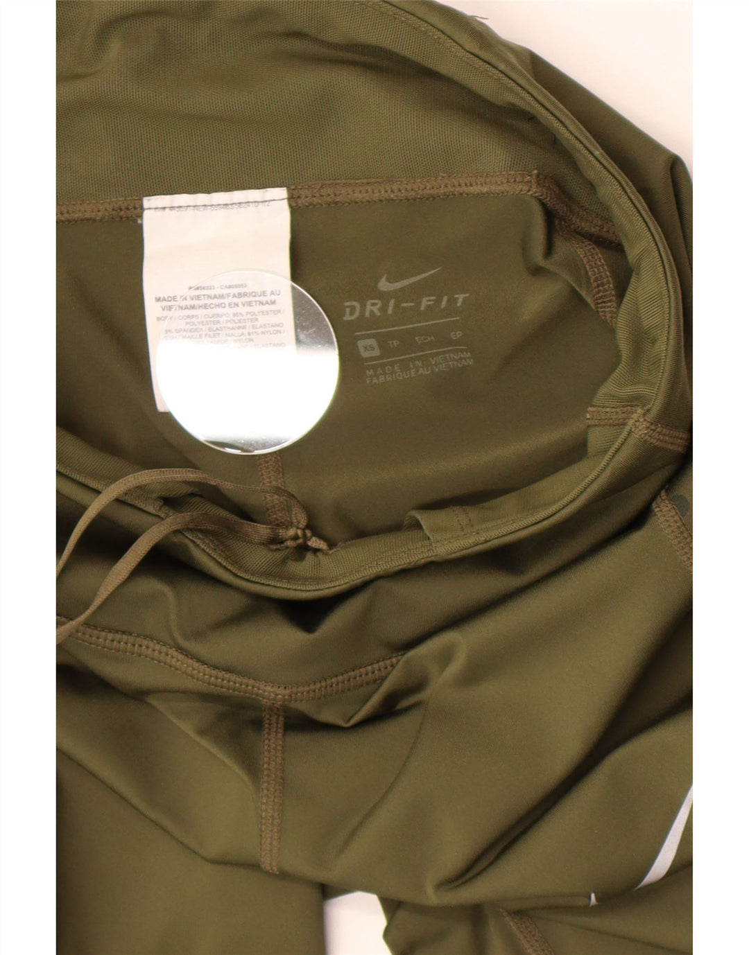 Damskie legginsy Nike Dri Fit UK 4 XS Khaki, poliester w kropki