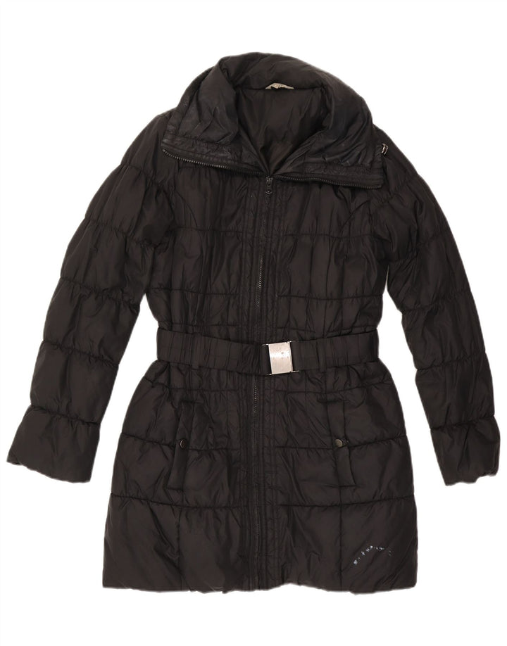 Marks & Spencer Damski płaszcz z kapturem, oversize, wyściełany UK 10, mały, czarny