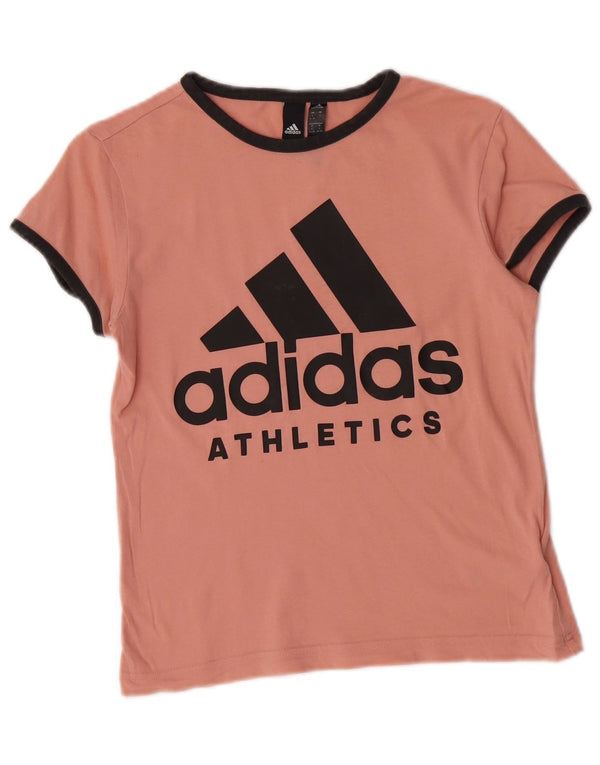 Damska koszulka z grafiką Adidas Top UK 8/10 Mała różowa bawełna
