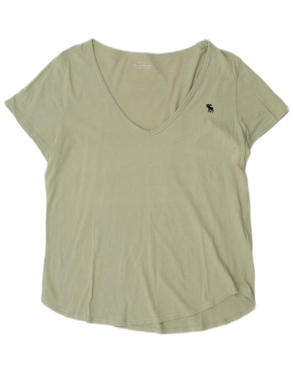 T-shirt damski Abercrombie & Fitch, UK 14, duży, bawełniany khaki