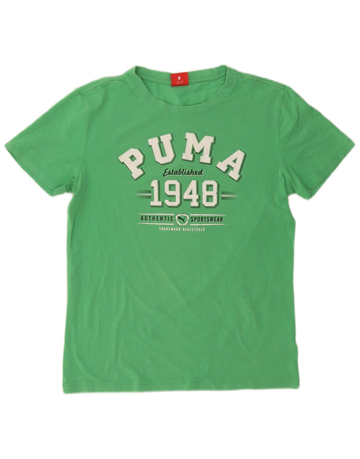 Męska koszulka z grafiką Puma Top, średnia, zielona bawełna