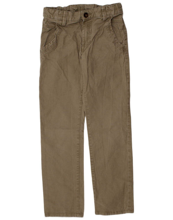 Proste spodnie chino dla chłopców Benetton 7-8 lat, średnie, W24 L24, bawełna khaki