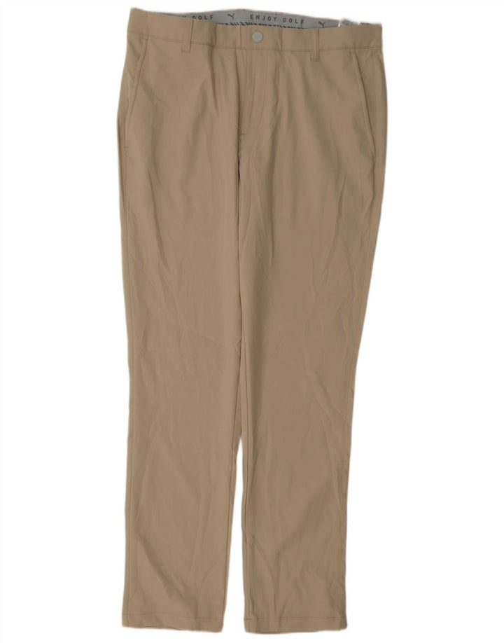 Męskie spodnie typu slim chino Puma W34 L32 beżowy poliester