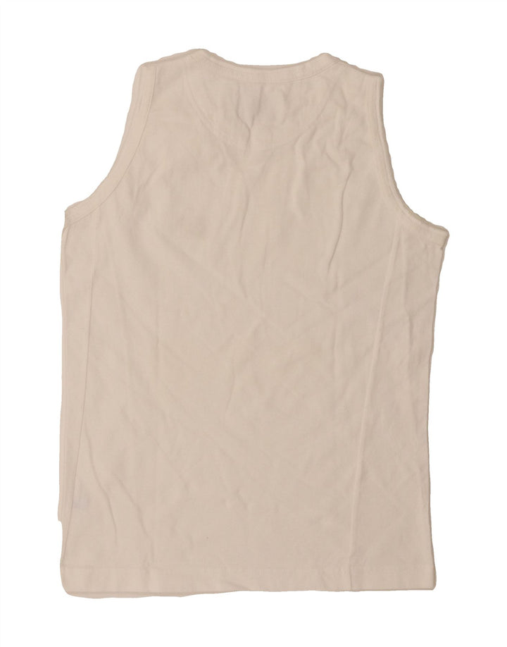 CHAMPION Womens Vest Top UK 14 Medium White Cotton Vintage Champion and Second-Hand Champion from Messina Hembry 