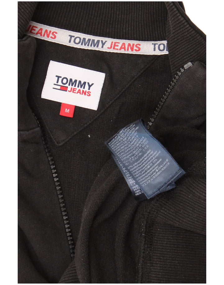 Męski sweter TOMMY HILFIGER z zamkiem błyskawicznym, średniej wielkości, czarny, bawełniany