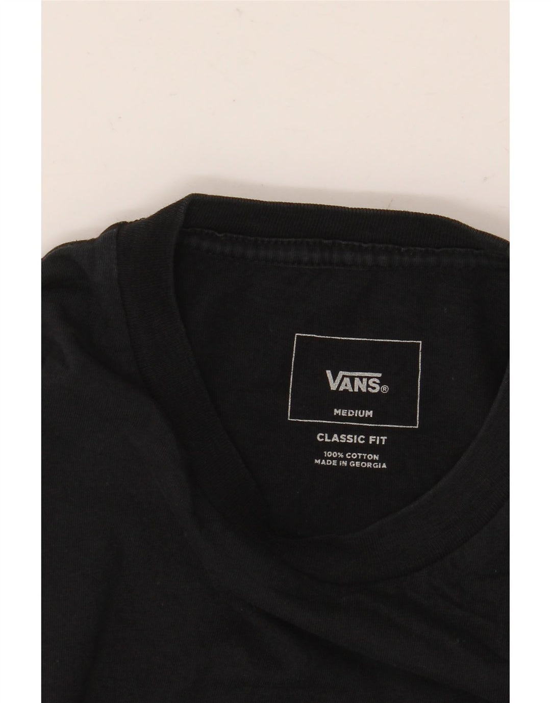 Męski T-shirt VANS o klasycznym kroju z grafiką, średni czarny, bawełniany
