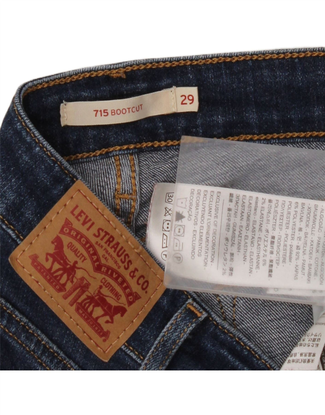 Damskie jeansy Bootcut LEVI'S 715 W29 L29 Niebieskie bawełniane