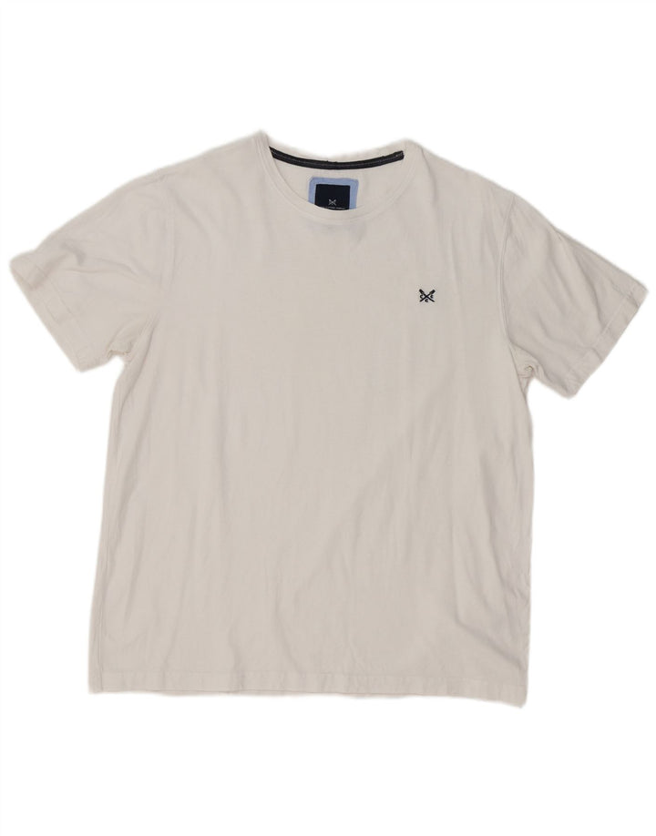 Crew Clothing Męski T-shirt Top, duży, biały, bawełniany