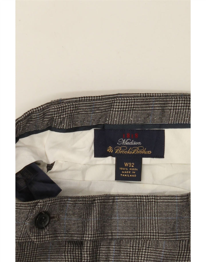 Męskie spodnie garniturowe BROOKS BROTHERS Madison W32 L29 Szare w pepitkę