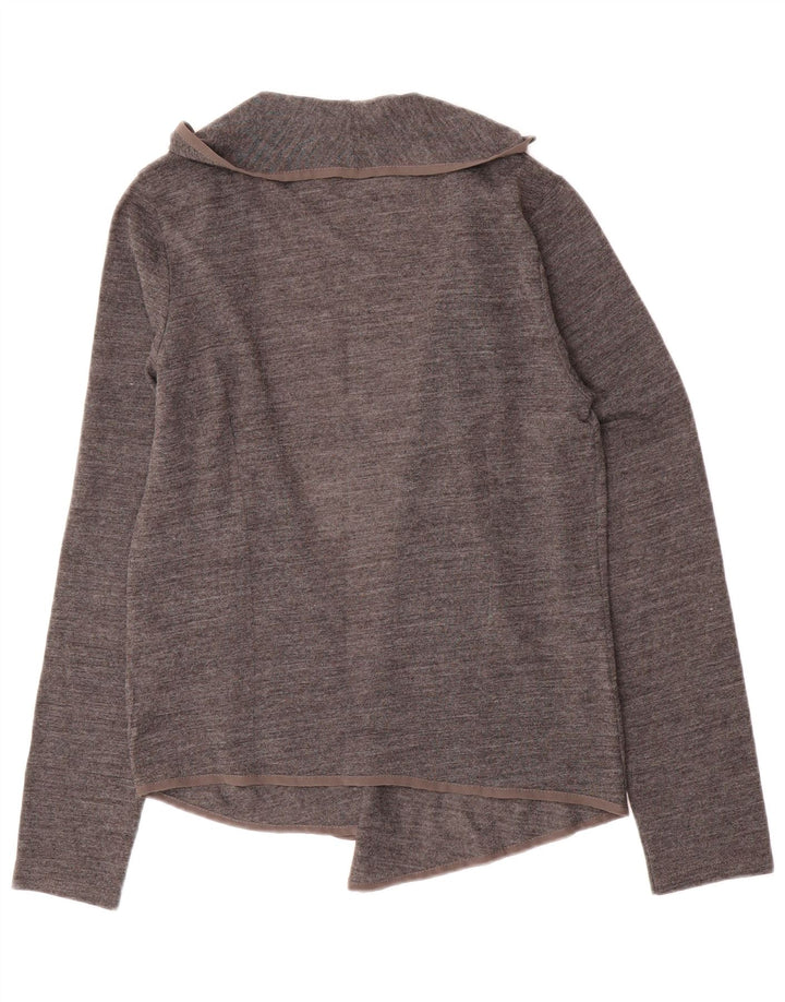 ZARA Womens Open Cardigan Sweater UK 14 Large Grey Acrylic