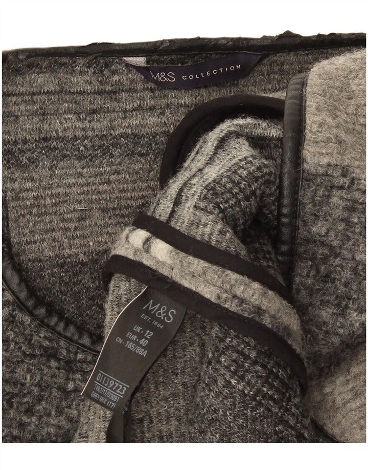 Sweter damski Marks & Spencer Longline Cardigan UK 12, średni szary w kratkę