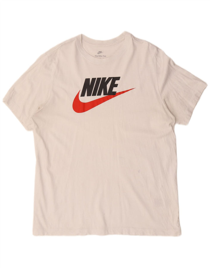 Męska koszulka z grafiką Nike, XL, biała, bawełniana