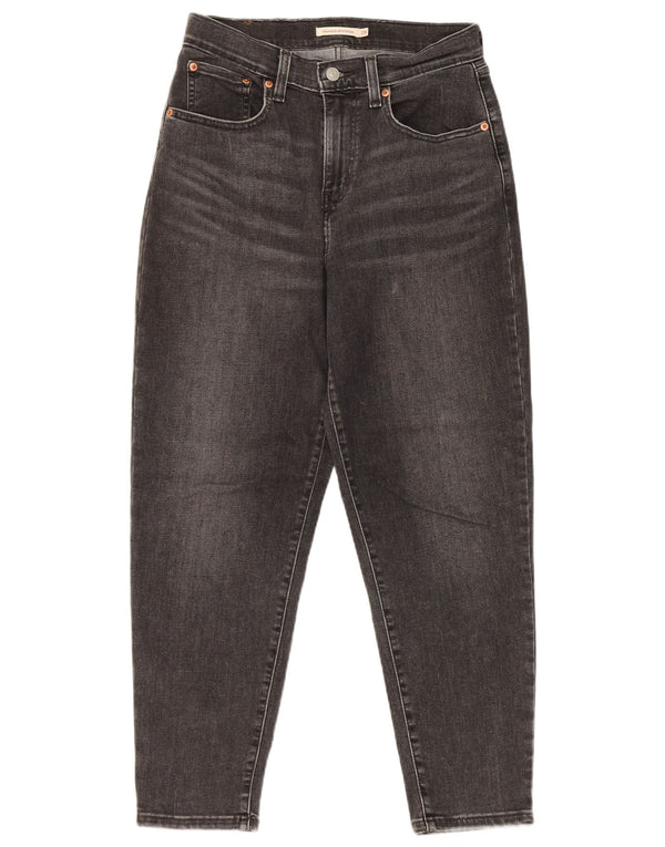 Damskie luźne dżinsy Levi's Boyfriend z wysokim stanem W28 L27 Czarna bawełna