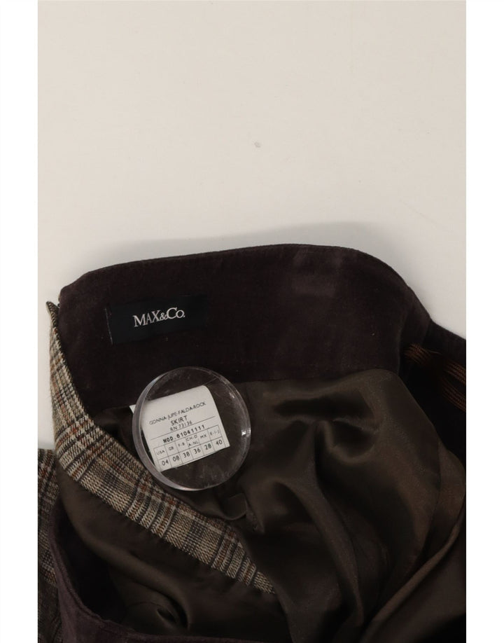 Spódnica damska Max & Co. Mini UK 8 Small W28 Brązowa kratka