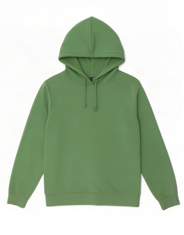 Marks & Spencer Damski sweter oversize z kapturem, UK 12, średni zielony, bawełniany