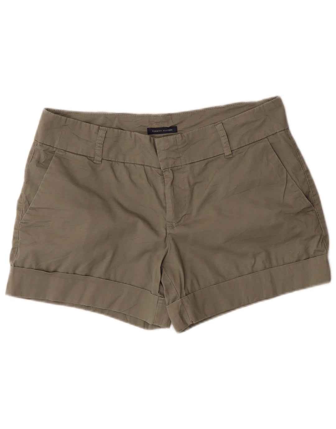 Damskie spodenki Chino Tommy Hilfiger US 8 Medium W32, bawełna khaki