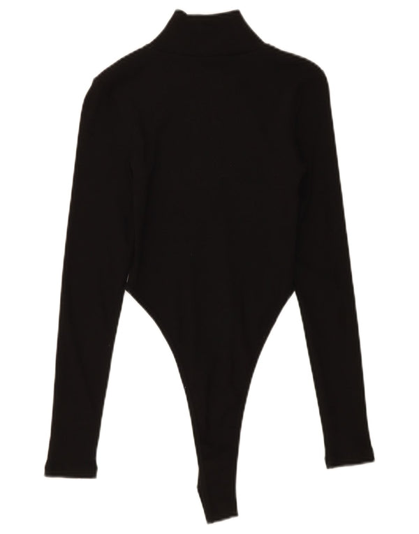 ZARA Womens Long Sleeve Bodysuit UK 10 Small Black