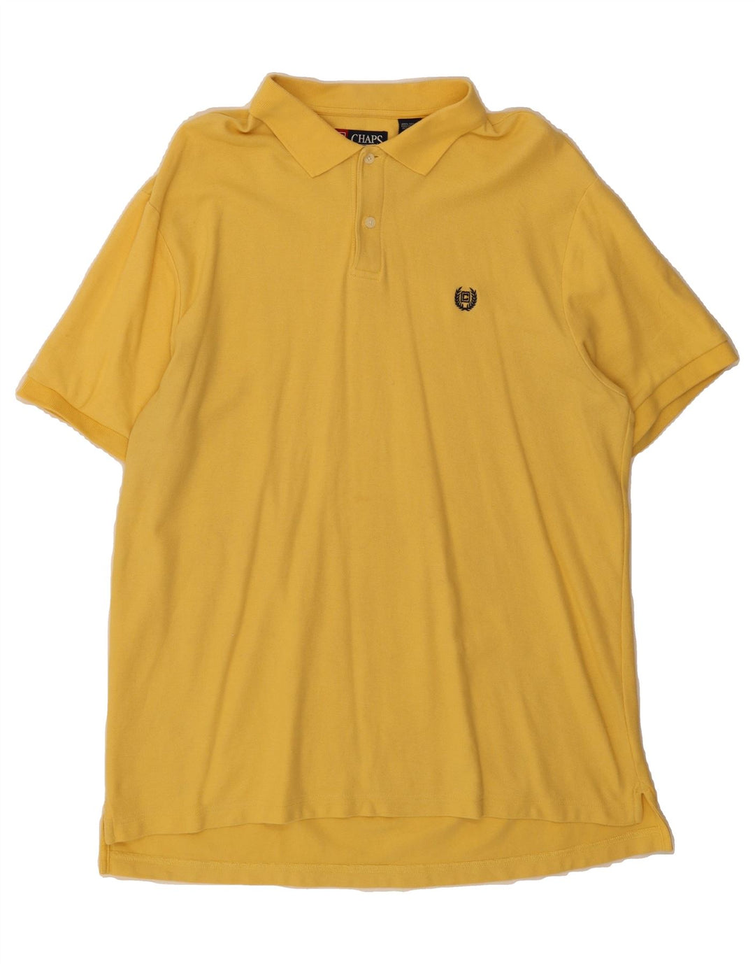 CHAPS Mens Big & Tall Polo Shirt XL Yellow Cotton Vintage Chaps and Second-Hand Chaps from Messina Hembry 