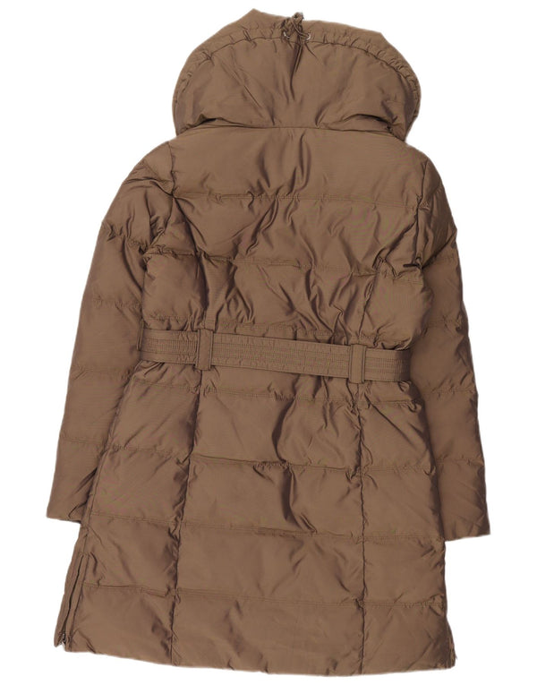 Damski ocieplany płaszcz Zara UK 14 Średni brązowy nylon