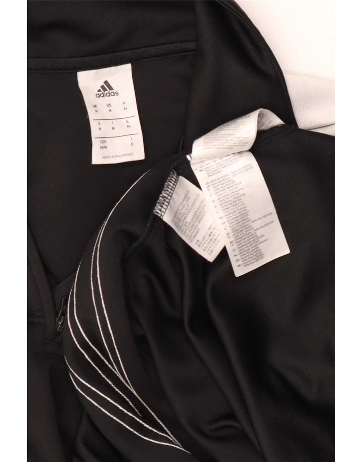 Adidas Męskie Climalite Zip Neck Top z długim rękawem, średni czarny kolor blokowy