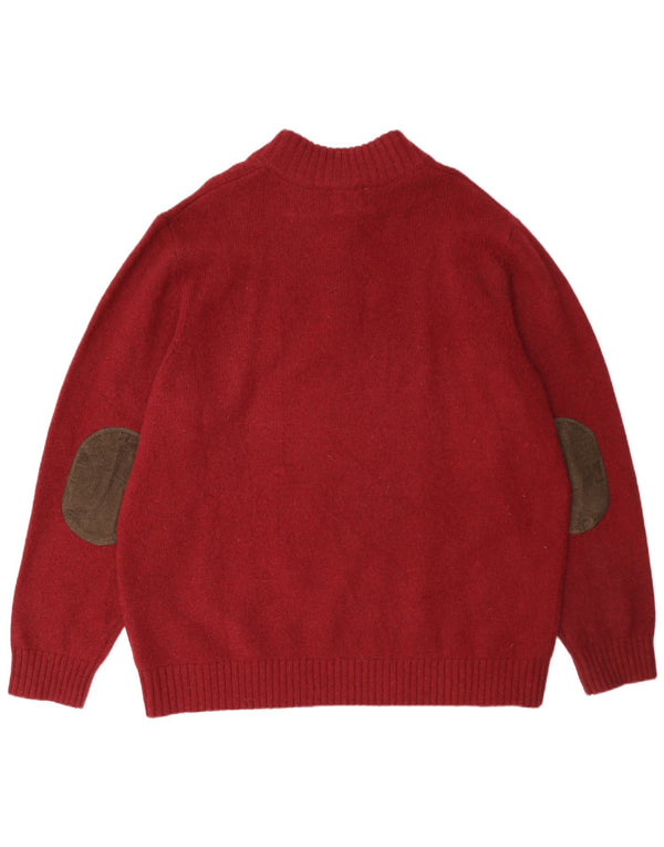 L.L.Bean Męski sweter z zamkiem błyskawicznym 2XL Burgundowa wełna