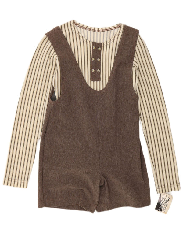 Vintage damski zestaw 2-częściowy UK 12 w średnie brązowe paski
