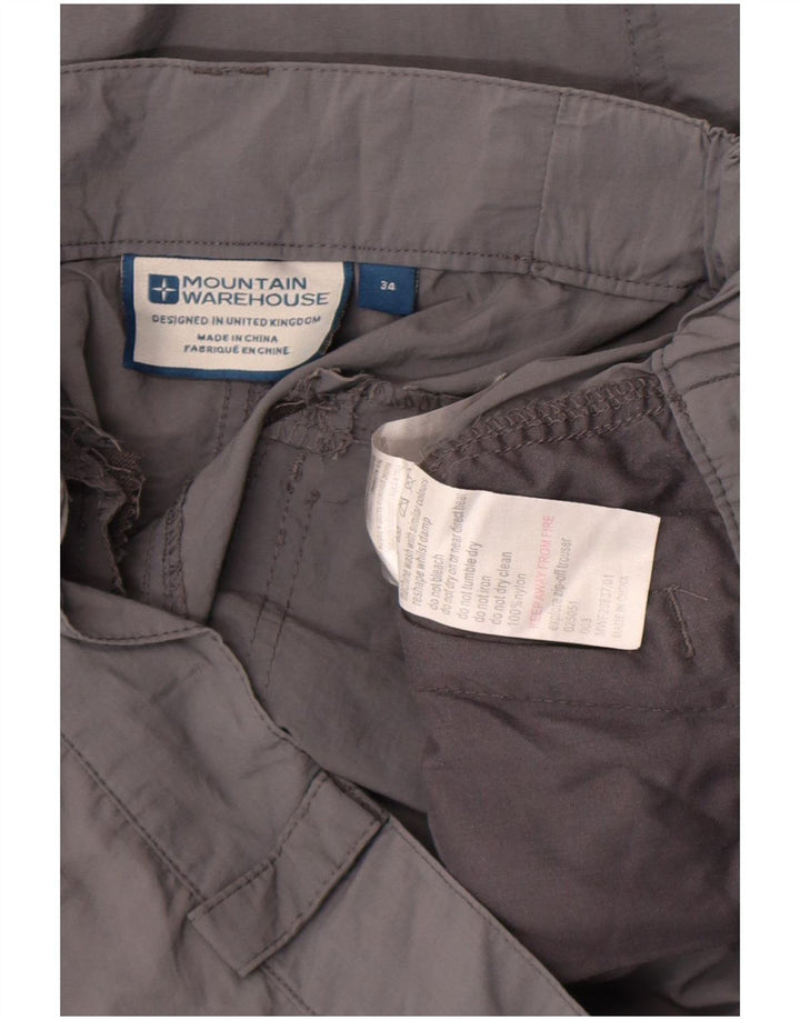 Męskie proste spodnie cargo Mountain Warehouse W34 L31 Szary nylon