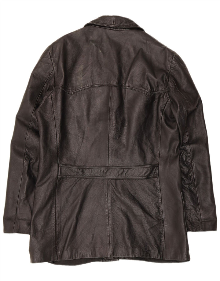 Vintage męska skórzana marynarka zapinana na 3 guziki UK 36 Small Black