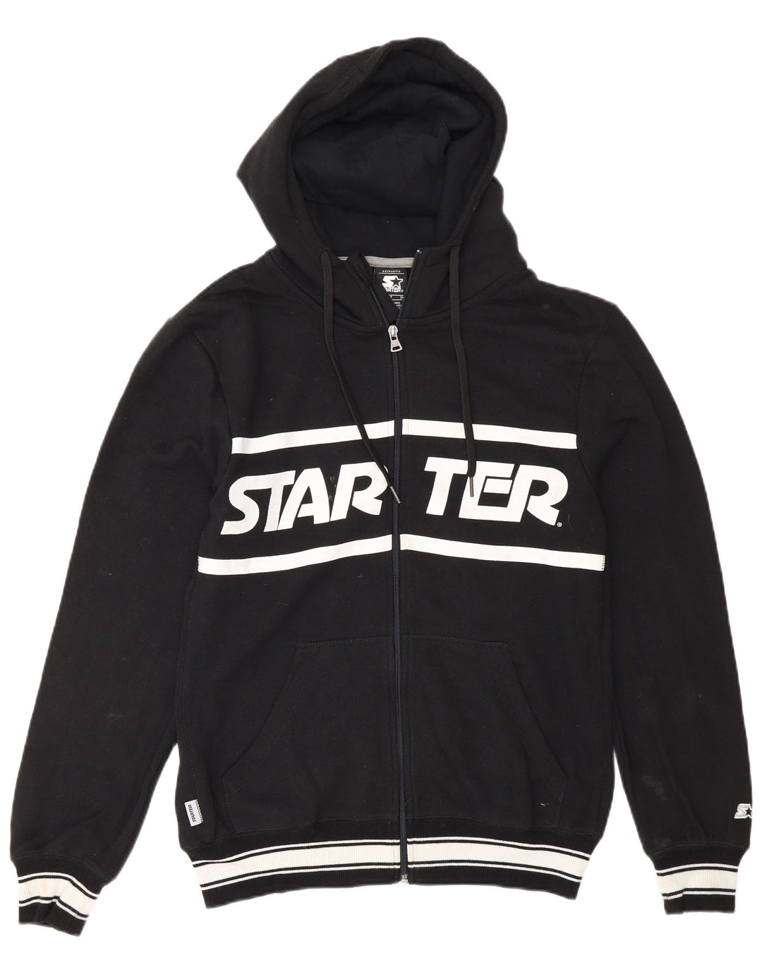 Starter Męski sweter z kapturem i grafiką, mały, czarny, bawełniany