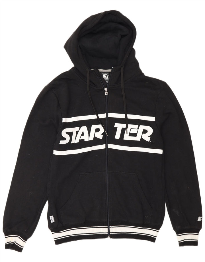 Starter Męski sweter z kapturem i grafiką, mały, czarny, bawełniany