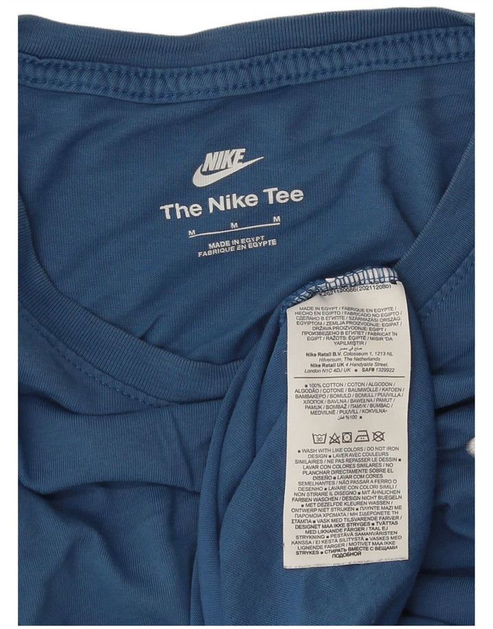 Męski T-shirt NIKE Top, średni niebieski, bawełniany