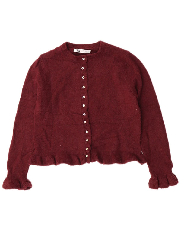 Sweter damski Zara Crop Cardigan UK 10 Small Burgundowy poliester