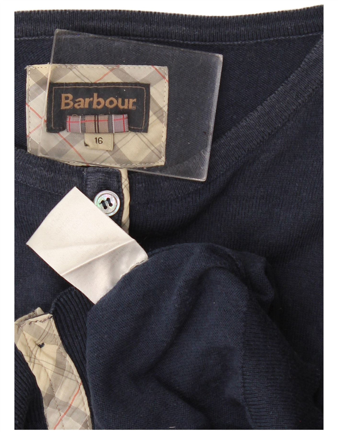 Sweter damski BARBOUR UK 16, duży, granatowy, bawełniany