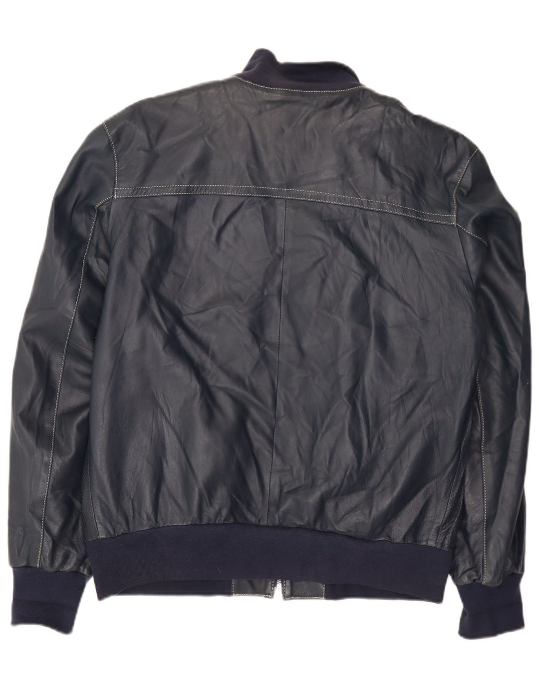 Harmont & Blaine Męska kurtka skórzana UK 40, duża, granatowa, skórzana