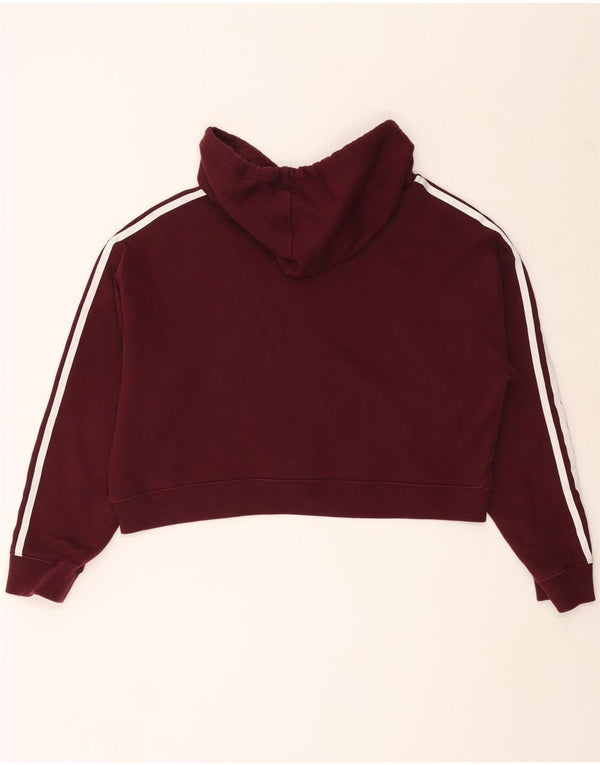 Damski sweter oversize z kapturem ADIDAS, UK 14, średni burgundowy, bawełniany