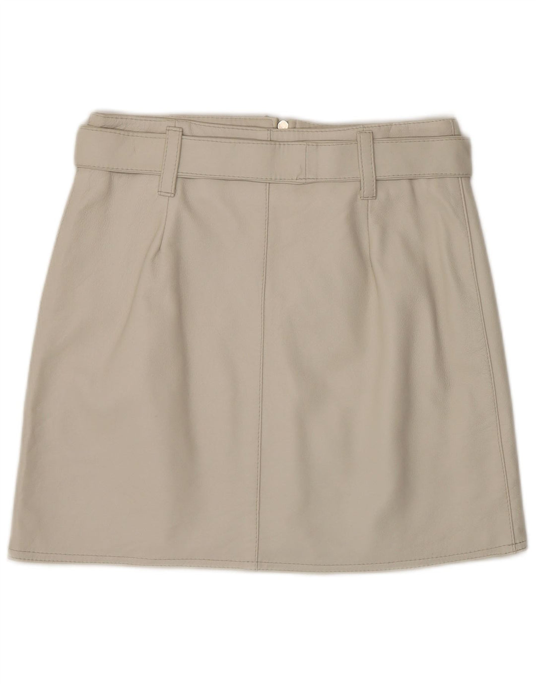 Damska spódnica skórzana VINTAGE IT 44 Medium W28 Szara skóra