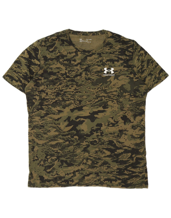 Męski t-shirt Under Armour Heat Gear, bawełniany kamuflaż XL, khaki