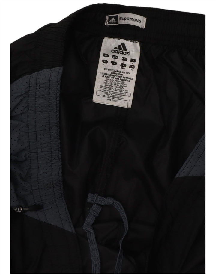 Męskie spodnie dresowe ADIDAS, duże, czarne, poliestrowe bloki kolorów