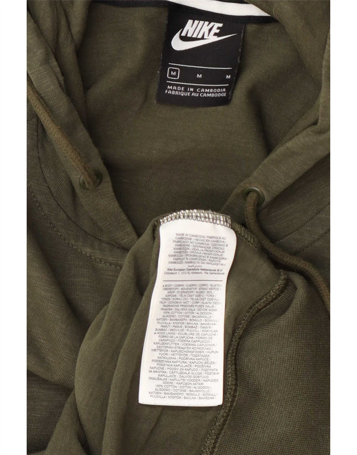 Męski sweter z kapturem i zamkiem błyskawicznym Nike, bawełna w kolorze khaki, nakrapiana