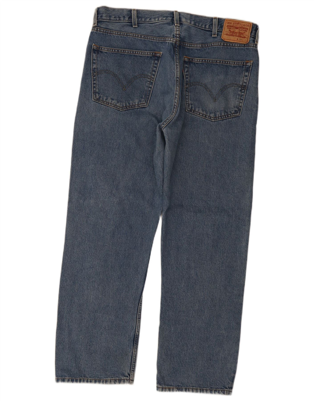 Męskie jeansy Levi's 505 o regularnym kroju W38 L30 Niebieska bawełna