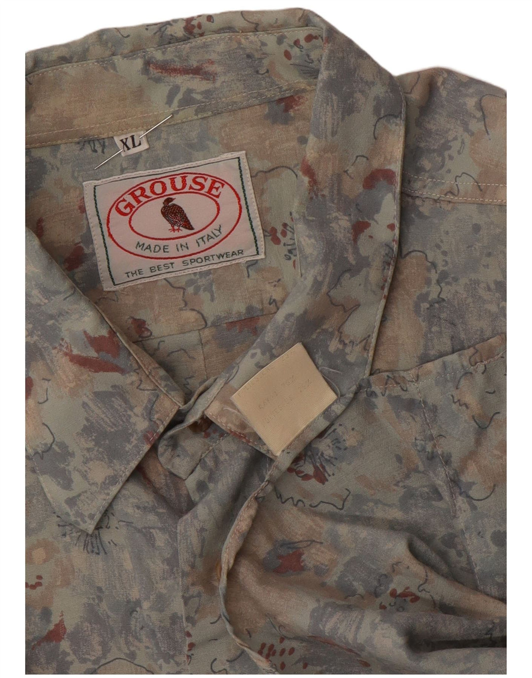 Męska koszula z krótkim rękawem VINTAGE XL, wielokolorowy, kwiatowy sztuczny jedwab