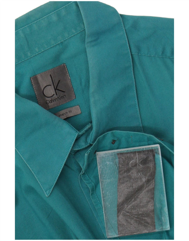 Koszula męska CALVIN KLEIN ze stretchem XL, zielona, bawełniana