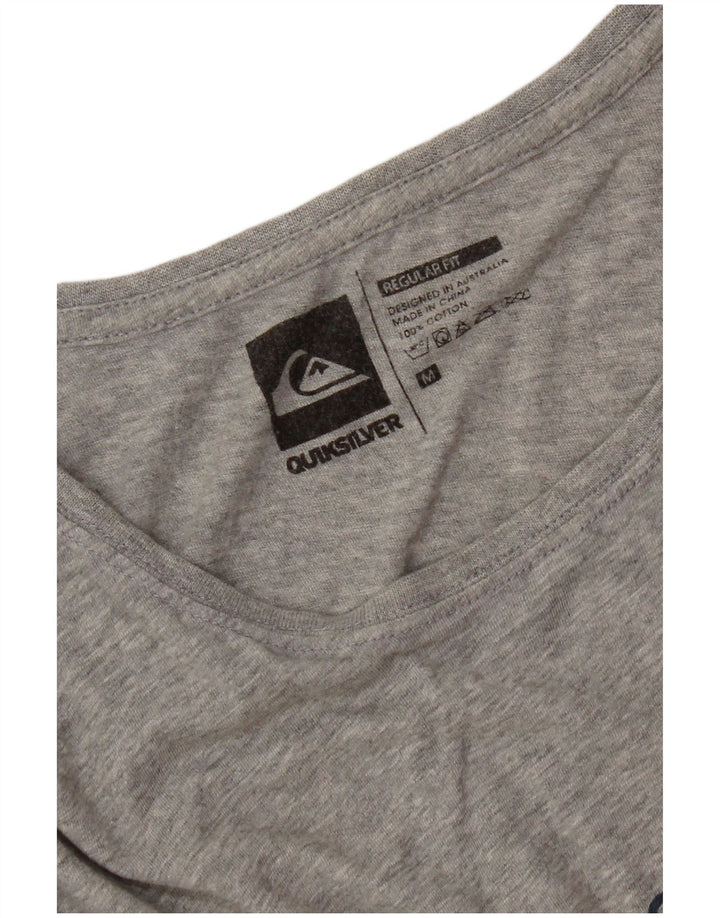 Męska koszulka z grafiką Quiksilver o regularnym kroju, średnia szara bawełna