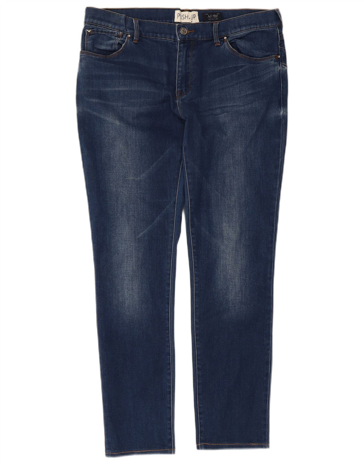 Damskie dżinsy Armani Slim W31 L27 Niebieskie bawełniane