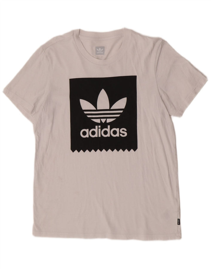 Męska koszulka z grafiką Adidas, średnia, biała bawełna