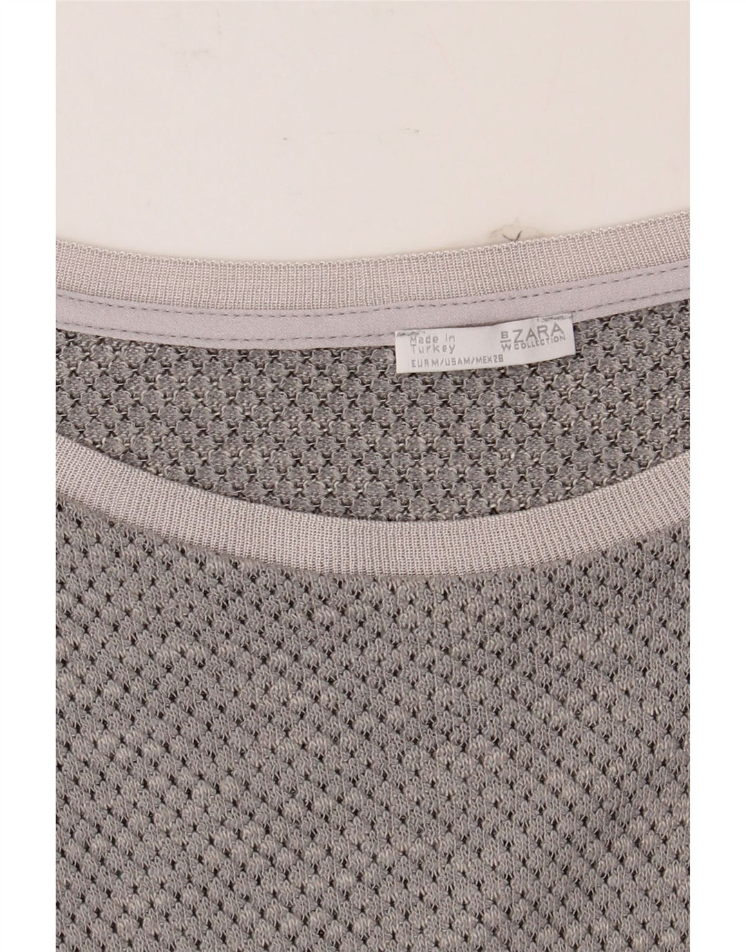 ZARA Womens Top Long Sleeve UK 14 Medium Grey Colourblock Vintage Zara and Second-Hand Zara from Messina Hembry 