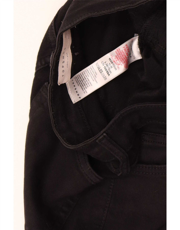 Topshop Damskie jeansy Jamie Flared W26 L30 Czarne bawełniane