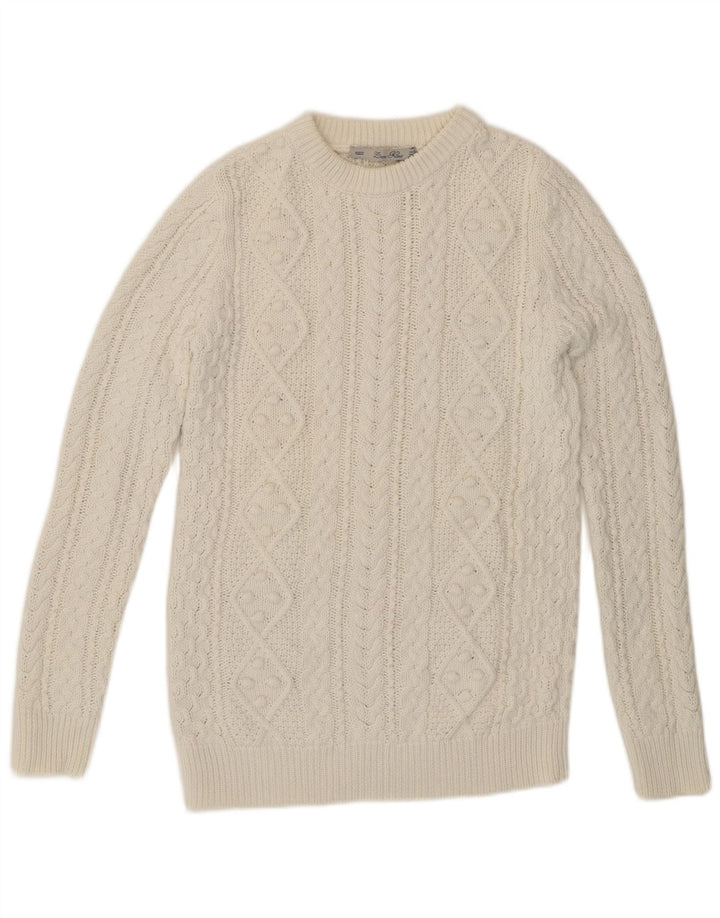 Sweter damski Zara z dekoltem w łódkę UK 10, mały, biały