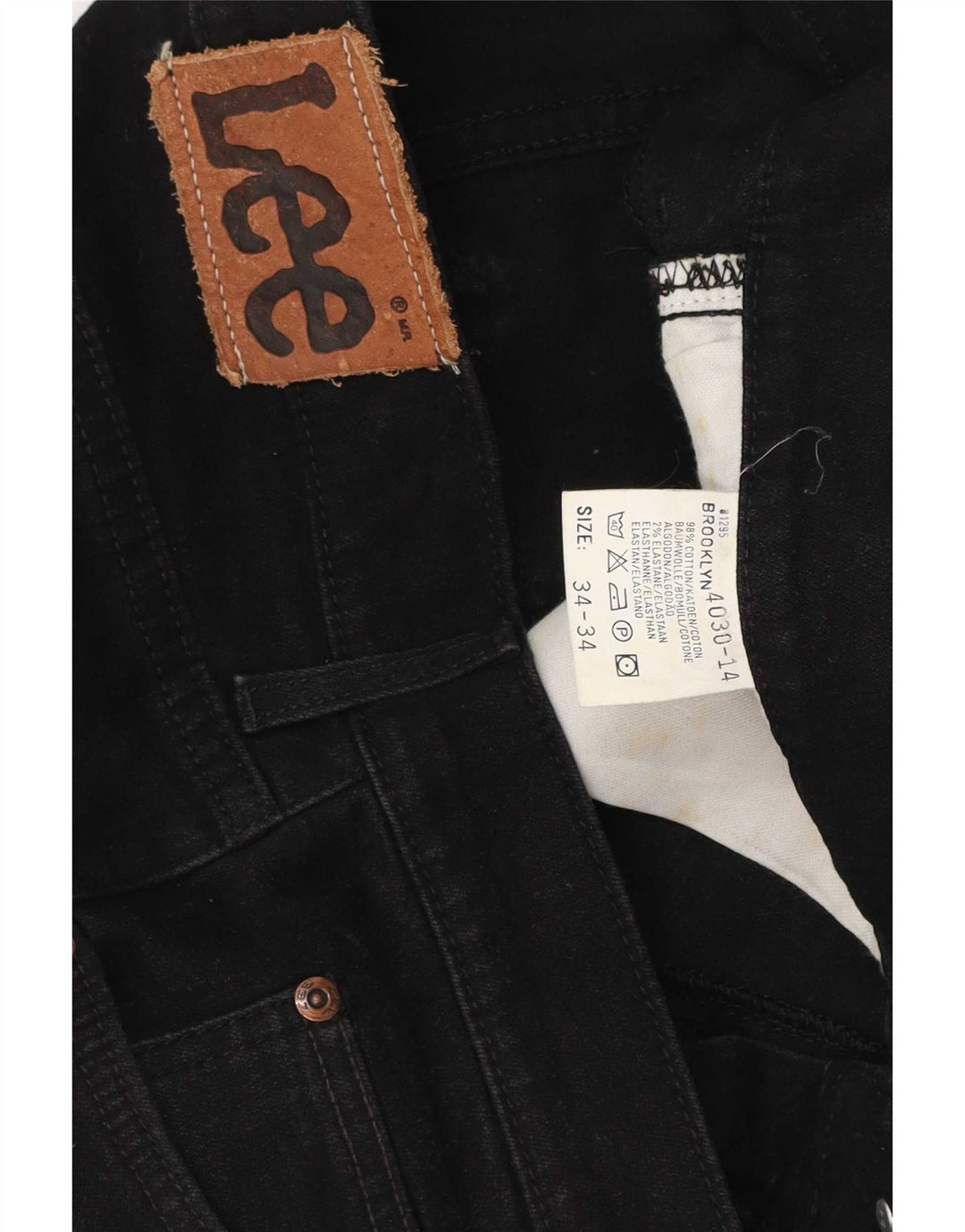 Męskie jeansy Lee Brooklyn Straight W34 L29, czarne, bawełniane